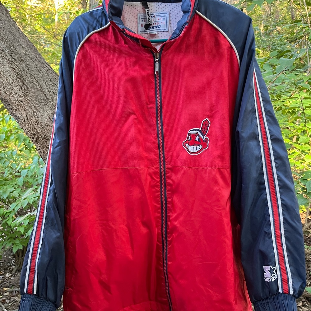 Vintage 1990’s Starter MLB Cleveland Indians Jacket Large Windbreaker